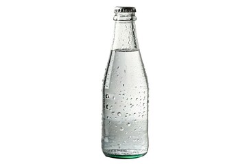 Glass bottle of water with condensation