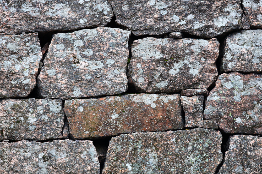 Poster A detailed view of a pile of rocks with varying textures and colors.