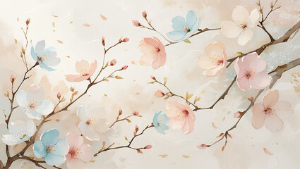 Fototapeta premium Blossoms in the Breeze: Embrace the Beauty of a Vibrant Flower Season