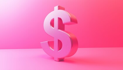 Obraz premium Pink Bank: Jackpot Winner And Casino Poker Rendering With Dollar Cash Money Symbol On Pastel Abstract For Market Success