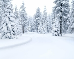 Fototapeta premium Snowy forest path