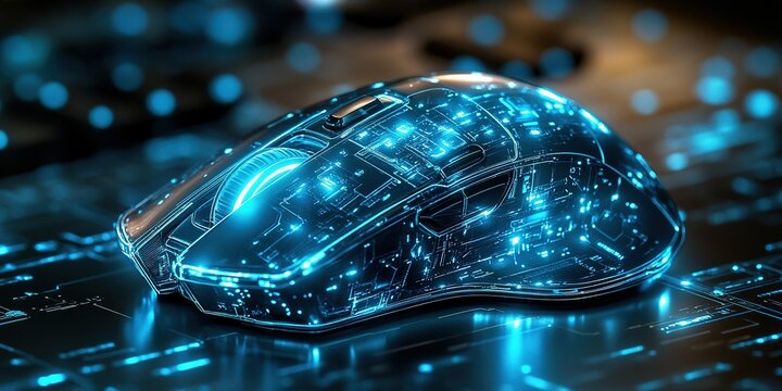 Innovative design of a futuristic gaming mouse highlighting advanced technology and glowing features