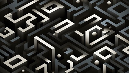 Navigating Abstract Maze with Spheres Strategy and Challenge Concept