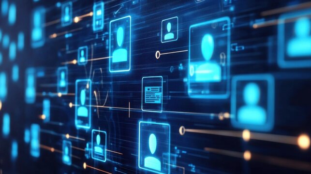 An AI powered recruitment platform analyzing resumes and matching candidates with job opportunities based on qualifications, Business technology style, photo of