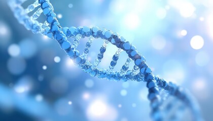 3D DNA Structure in Light Blue