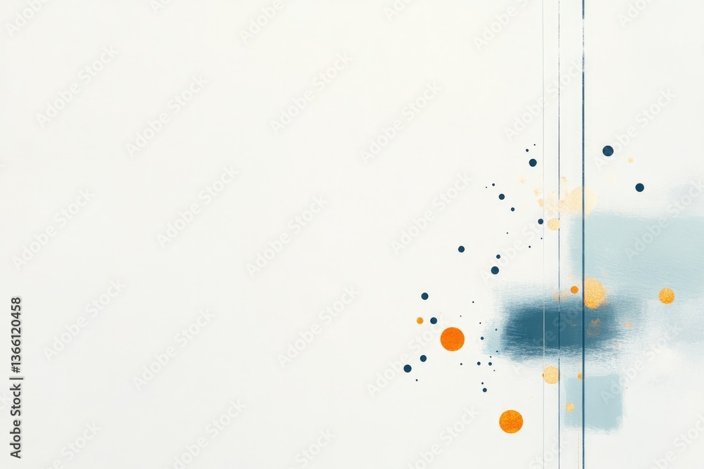 Aufkleber minimalist design featuring abstract pattern of intersecting lines and scattered dots on light backg