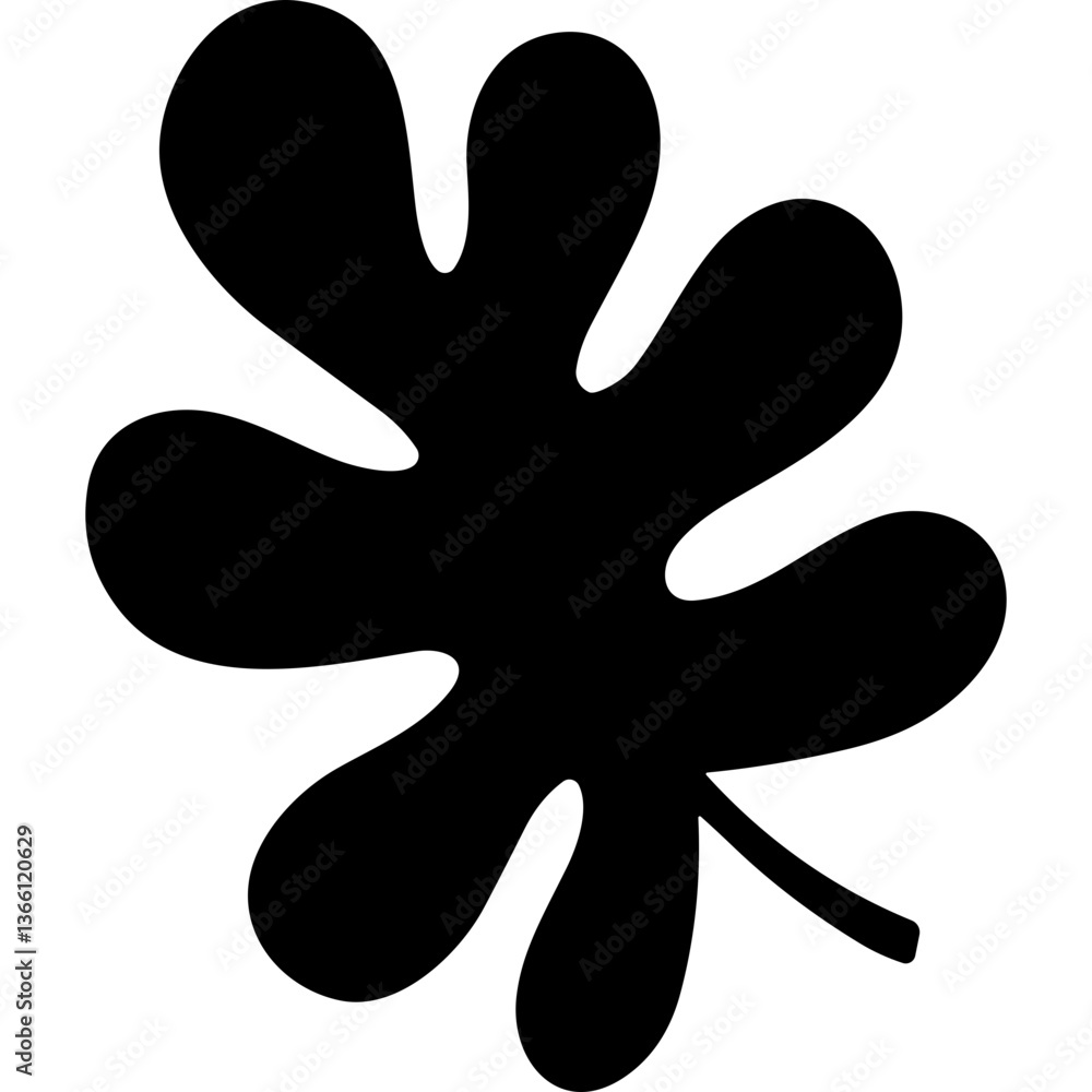 Poster abstract splash shape with graphic design elements. black abstract shape with graphic design. isolat