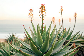 Fresh aloevera leave with water