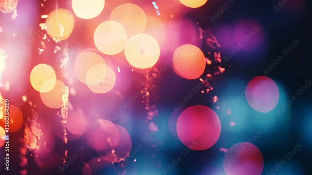 Poster abstract light symphony: an abstract image filled with glowing orbs of light, creating a mesmerizing