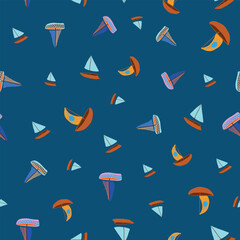 Colorful sailboats on blue sea pattern with vibrant nautical theme Vector seamless Pattern
