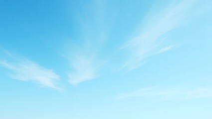 Bright, clear, azure sky with wispy clouds