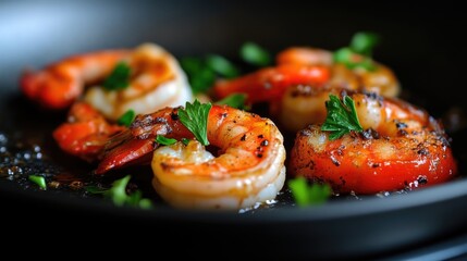 Crispy, seasoned shrimp in a pan