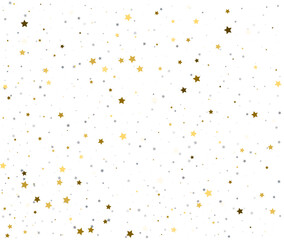 Sparkle Confetti Pattern with Golden and Silver Stars.