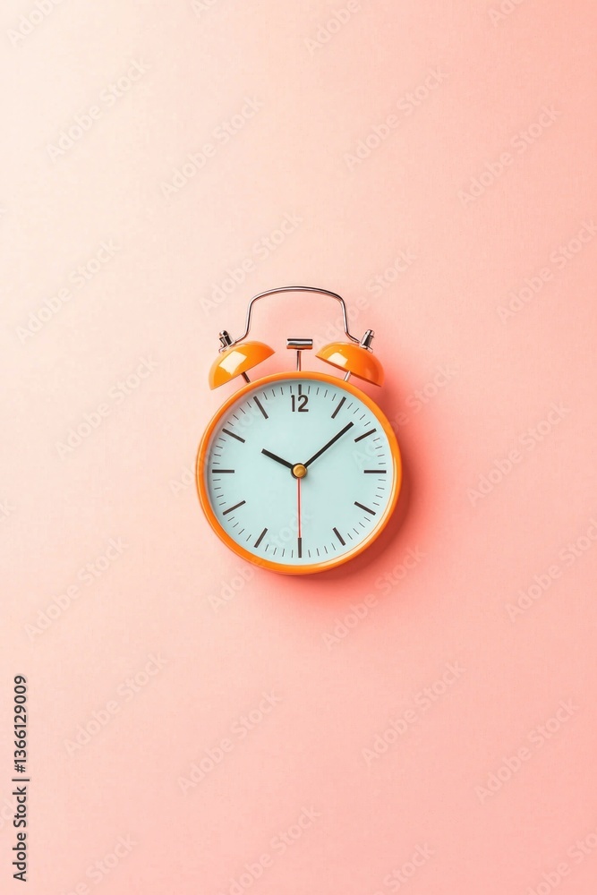 Poster wall clock positioned on clean solid color background symbolizing simplicity of time adjustment