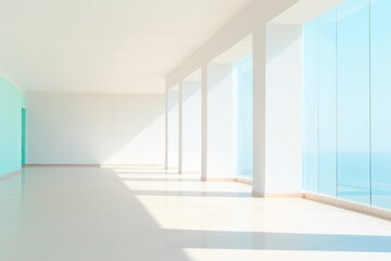 Fototapeta premium empty architectural space with clean lines and open layout soft natural light casting gentle shadows