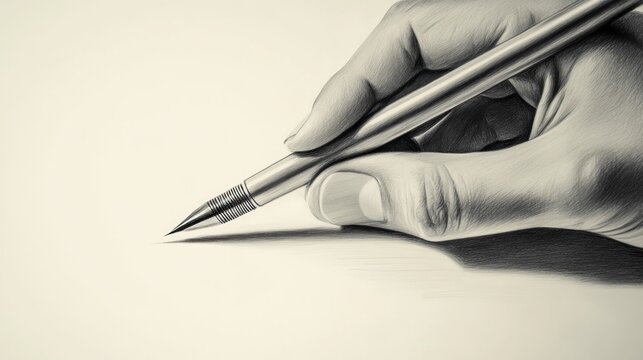 pen hand in giral illustration