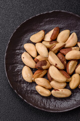 Brazil nut kernels in ceramic bowl