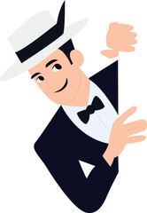 Elegant Man Peeking Invitation Design peeking, Forró Dancer, Tiradentes Day