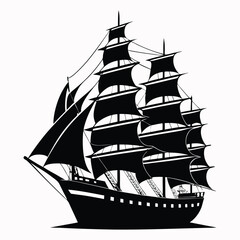 pirate ship isolated on white