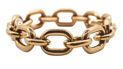 Fototapeta premium Chunky gold chain links, isolated on a clear background