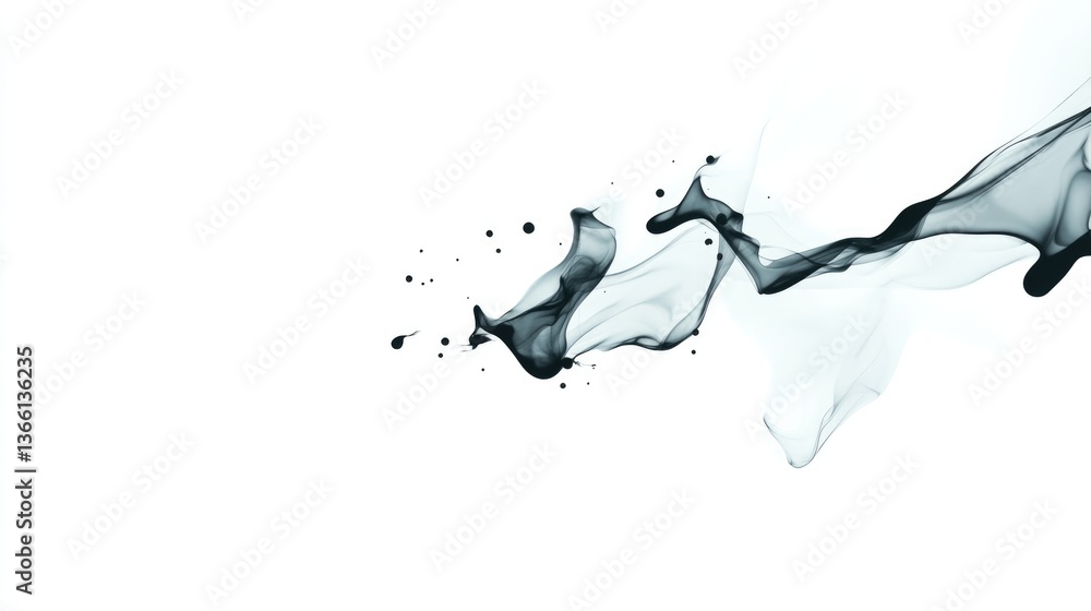 Poster minimalist composition featuring abstract lines and dots in monochrome creating serene and sophistic