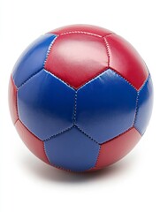 Obraz premium Isolated Soccer Ball with Blue and Red Panels on White Background