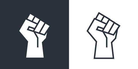 Fist Icon. Simple Flat Black and White Vector Illustration.
