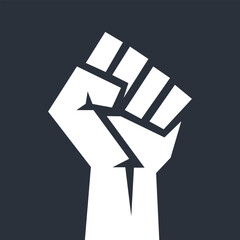 Fist Icon. Simple Flat Black and White Vector Illustration.
