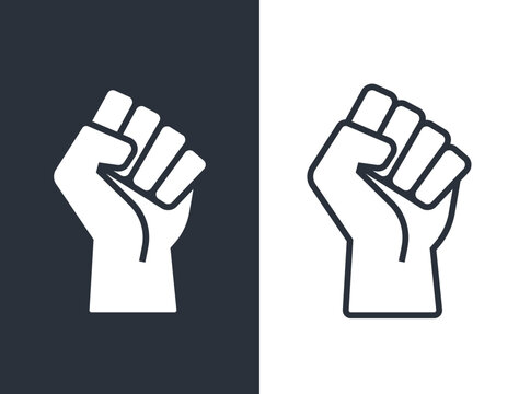 Fist Icon. Simple Flat Black and White Vector Illustration.
