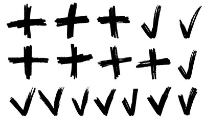 Scribble cross stain. Grunge mark frame. x black brush strokes. hand drawn ink spots. Vector Illustration. Isolated on white background. 