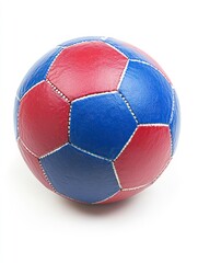 Obraz premium Isolated Soccer Ball with Red and Blue Panels for Team Sports