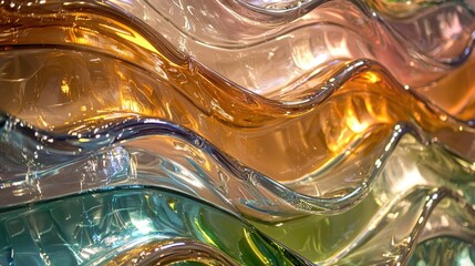 Wavy Glass Shapes Background.