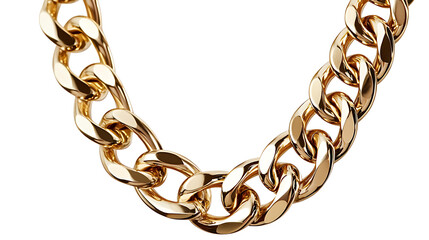 Obraz premium Shiny gold jewelry chain necklace, transparent background