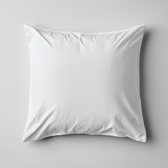 Obraz premium Crisp White Pillow on a Soft Gray Background for Home Decor