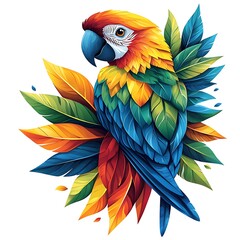 Fototapeta premium Vivid rainbow feathered parrot high resolution photo