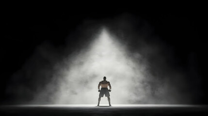 Inspiring Image of a Strong Individual in Spotlight of Toughness