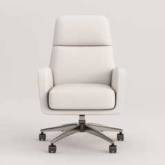 Fototapeta premium Modern White Office Chair with Ergonomic Design and Pedestal Base
