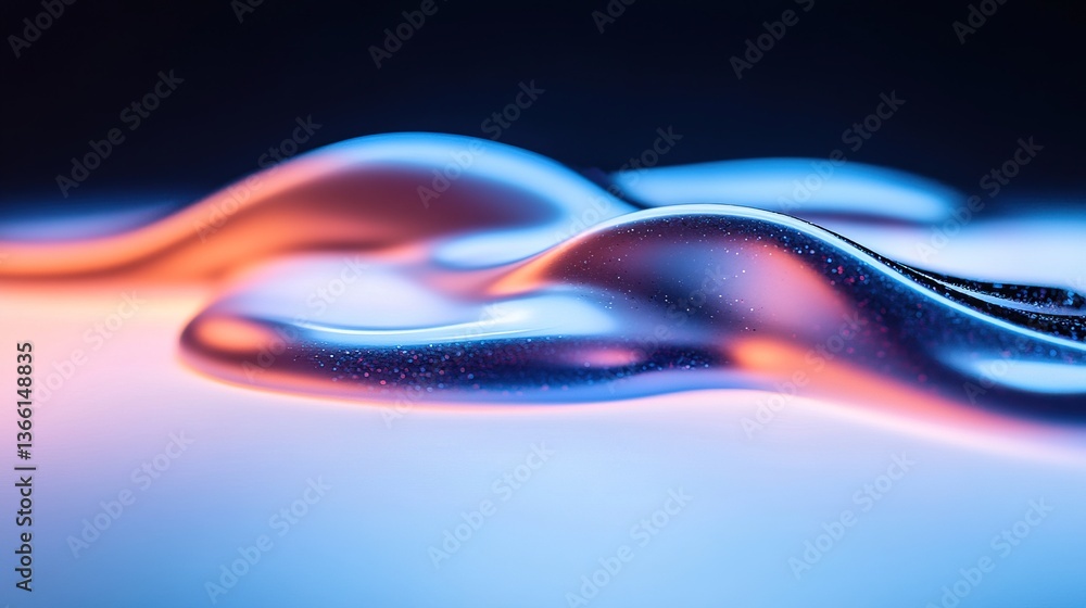 Poster Fluid shapes dancing in vibrant hues create a mesmerizing visual effect