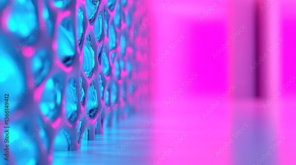 Poster vibrant geometric patterns create a captivating studio display
