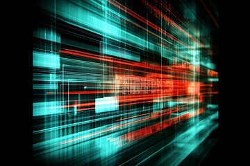 Abstract depiction of digital data streams and technological concepts