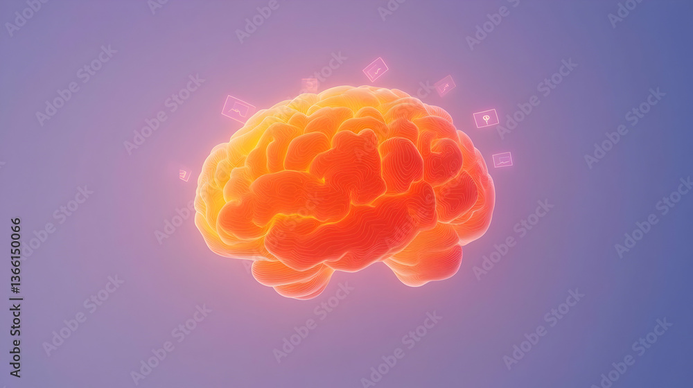 Poster abstract visualization of ai brain processing in market dynamics