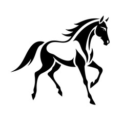Obraz premium Horse silhouette vector of a running stallion isolated on white background