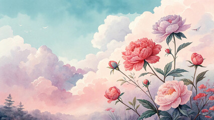 floral background with beautifully designed flowers