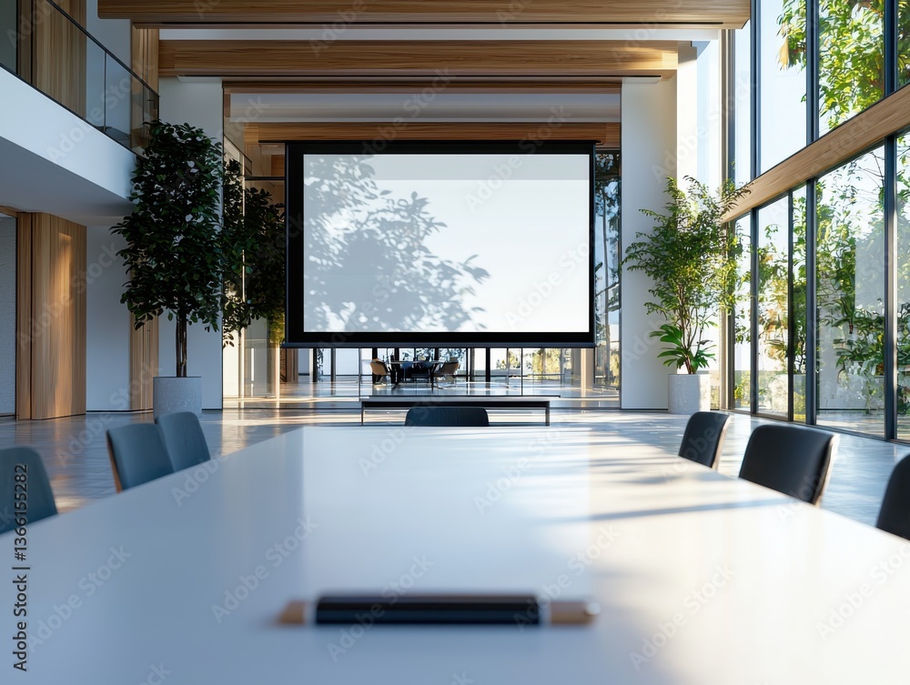 Poster seamless presentation flow optimization in a modern conference room environment highlighting efficie