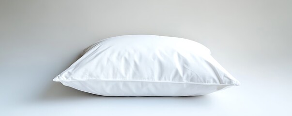 Cozy white pillow with a soft, inviting feel and delicate fabric texture, displayed against white.