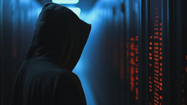 Hackers are planning to hack and attack Zeroday networks and cyber security systems in Smart digital city with Data center on cloud cyber security and Blue Binary Data Software Programming Code