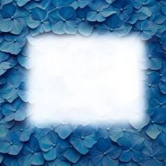 A striking blue hydrangea background with an airy, light-toned text area, AI Generated