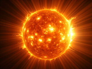 The Sun from Space &ndash; Glowing Star Against Dark Cosmic Background
