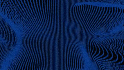 Animated abstract from blue technology footage with smooth swirling line on deep blue background with noise effect. 4k elegant blue tech on deep background