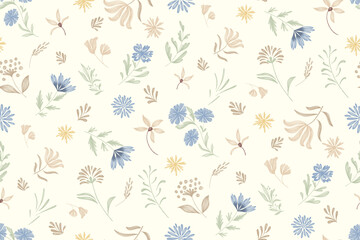 Minimal Floral pattern seamless paisley embroidery texture pink coneflower flower motifs. Vintage ikat style vector illustration design hand drawn